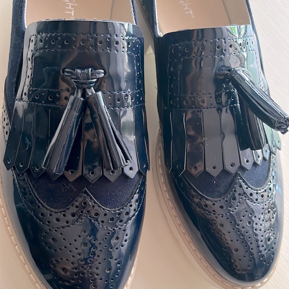 Limelight Anderson, blue oxford faux patent leather/suede loafers 9 - Picture 3 of 7